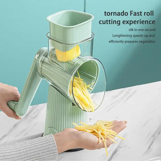 Rotary Slicer & Mandoline with Suction Cup Base