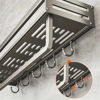 Aluminum Wall-Mounted Kitchen Spice Rack & Storage Shelf